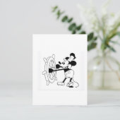 Platte kaart met iconische Steamboat Willie ontwer (Staand voorkant)