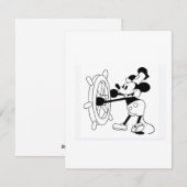 Platte kaart met iconische Steamboat Willie ontwer (Voorkant / Achterkant)