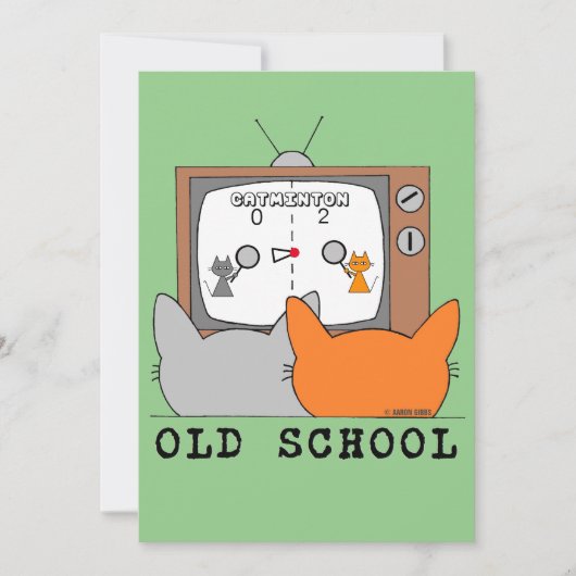 Platte kaart - OLD SCHOOL Retro videogamekatten (Voorkant)