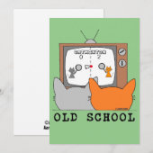 Platte kaart - OLD SCHOOL Retro videogamekatten (Voorkant / Achterkant)