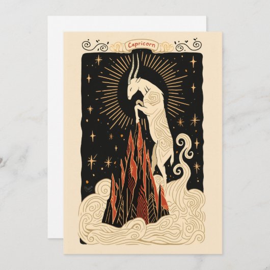 Platte kaart - Steenbok Celestial Zodiac Art (Voorkant / Achterkant)