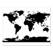 Platte kaart van de aarde rubberstempel (Afrduk)