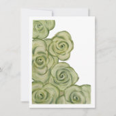 Platte kaart van groene en witte getinte rozen (Voorkant)