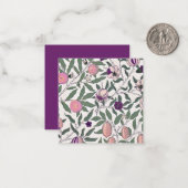 PLATTE KAART: WILLIAM MORRIS; GRANAATAPPELS NOTITIEKAARTJE (Voorkant / Achterkant in situ)