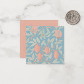 PLATTE KAART: WILLIAM MORRIS; GRANAATAPPELS NOTITIEKAARTJE (Voorkant / Achterkant in situ)