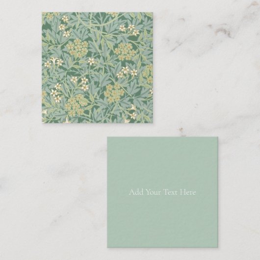 PLATTE KAART: WILLIAM MORRIS; JASMINE NOTITIEKAARTJE (Voorkant / Achterkant)