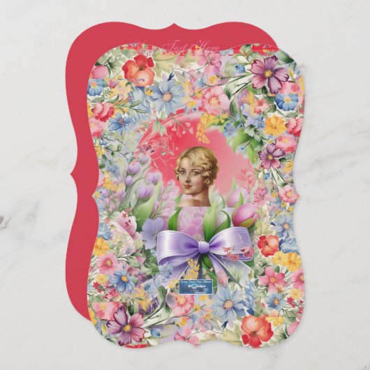 Platte Kaarten 10 Rood (Cameo Garden) RFPMDesigns  (Voorkant / Achterkant)