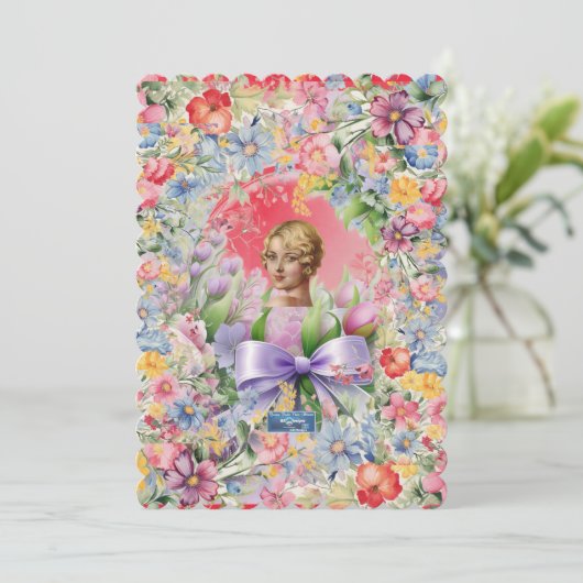 Platte Kaarten 11 Rood (Cameo Garden) RFPMDesigns  (Staand voorkant)