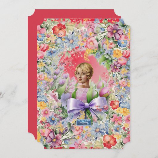 Platte Kaarten 12 Rood (Cameo Garden) RFPMDesigns  (Voorkant / Achterkant)