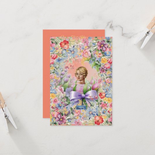 Platte Kaarten 1 Perzik(Cameo Garden)RFPMDesigns20 (Voorkant / Achterkant in situ)