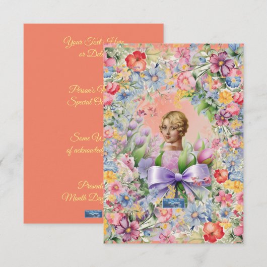 Platte Kaarten 1 Perzik(Cameo Garden)RFPMDesigns 2 (Voorkant / Achterkant)