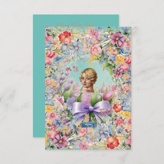 Platte Kaarten 1 Turkoois(Cameo Tuin)RFPMDesigns©️ (Voorkant / Achterkant)