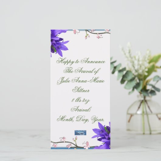 Platte Kaarten 8 (PaarseBloemen) RFPMDesigns 2024 (Staand voorkant)