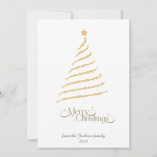 Platte kerstboom niet-foto vakantie Kaart (Voorkant)