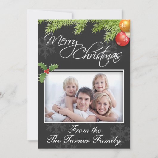 Platte kerstfotokaart feestdagenkaart (Voorkant)