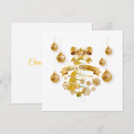 Platte kerstkaart  (Voorkant / Achterkant)