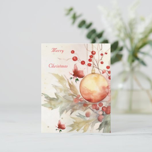 Platte kerstkaart (Staand voorkant)