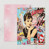 Platte kerstkaart, dankkaart briefkaart (Voorkant / Achterkant)