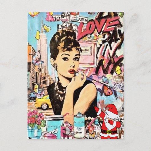 Platte kerstkaart, dankkaart briefkaart (Voorkant)