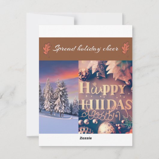 Platte kerstkaart, formaat: 10,8 cm x 14 cm, papie feestdagenkaart (Achterkant)