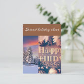 Platte kerstkaart, formaat: 10,8 cm x 14 cm, papie feestdagenkaart (Staand voorkant)