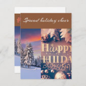 Platte kerstkaart, formaat: 10,8 cm x 14 cm, papie feestdagenkaart (Voorkant / Achterkant)