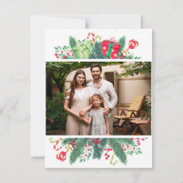 Platte kerstkaart, formaat: 4,25" x 5,5", papier:  feestdagenkaart
