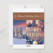 Platte kerstkaart, Formaat: 4,25" x 5,5", Papier:  Feestdagenkaart (Achterkant)