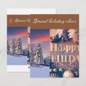 Platte kerstkaart, Formaat: 4,25" x 5,5", Papier:  Feestdagenkaart (Voorkant / Achterkant)