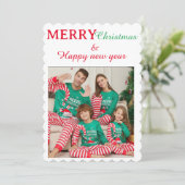 Platte kerstkaart, formaat: 5" x 7", papier: kraft feestdagenkaart (Staand voorkant)