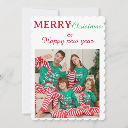 Platte kerstkaart, formaat: 5" x 7", papier: kraft feestdagenkaart (Voorkant)