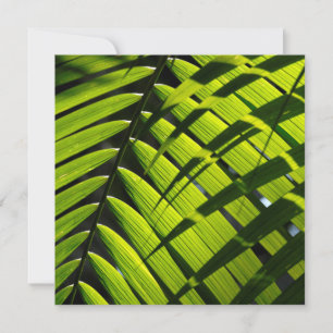 Platte kerstkaart met groene palmbladeren kaart