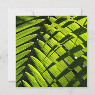 Platte kerstkaart met groene palmbladeren kaart