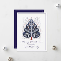 Platte Kerstkaart - Scandinavische Kerstboom