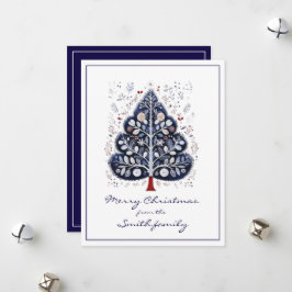 Platte Kerstkaart - Scandinavische Kerstboom