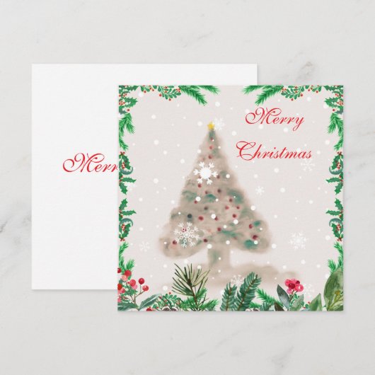 Platte kerstkaarten  feestdagenkaart (Voorkant / Achterkant)