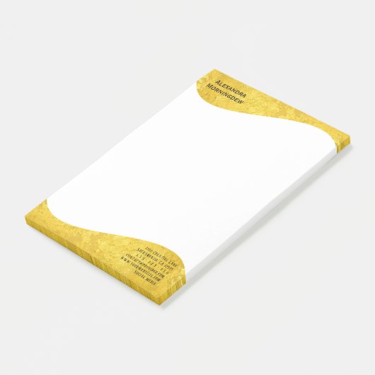 Platte labelrand - golf goud 1 post-it® notes (Schuin)