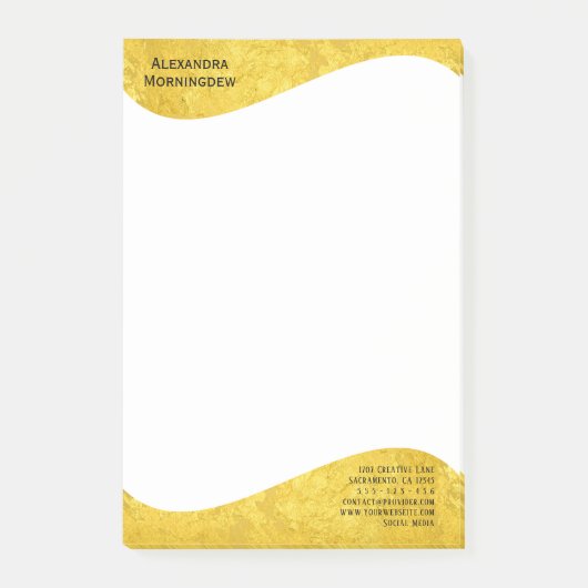 Platte labelrand - golf goud 1 post-it® notes (Voorkant)