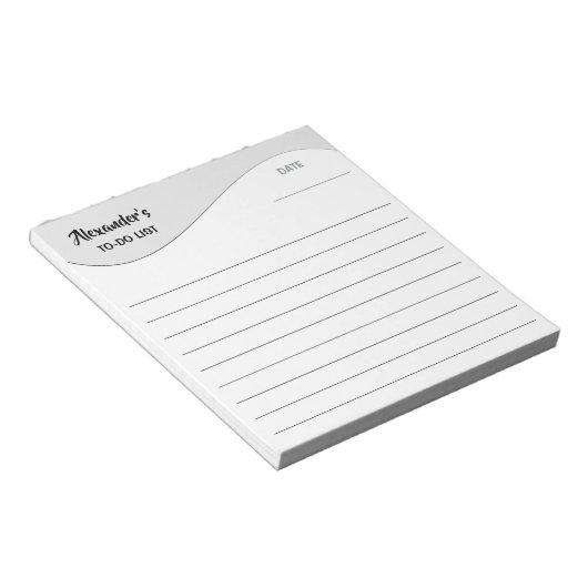 Platte labelrand - golf grijs verloop 1 notitieblok (Schuin)