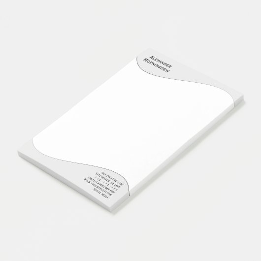 Platte labelrand - golf grijs verloop 1 post-it® notes (Schuin)