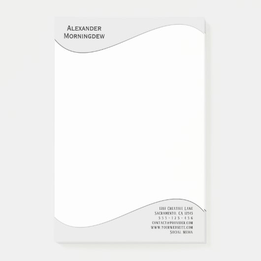 Platte labelrand - golf grijs verloop 1 post-it® notes (Voorkant)