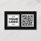 Platte labelrand - Golf wit 1 - logo + QR-code Visitekaartje (Achterkant)