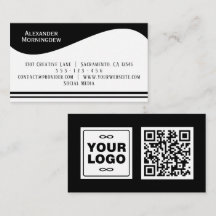Platte labelrand - Golf wit 1 - logo + QR-code