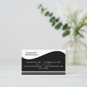 Platte labelrand - Golf zwart 1 - logo + QR-code Visitekaartje (Staand voorkant)