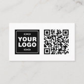 Platte labelrand - Golf zwart 1 - logo + QR-code Visitekaartje (Achterkant)