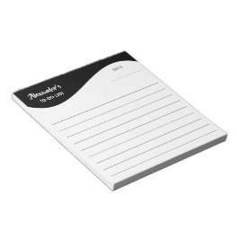 Platte labelrand - Golf zwart 1 Notitieblok