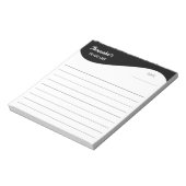 Platte labelrand - Golf zwart 1 Notitieblok (Linkerzijde)