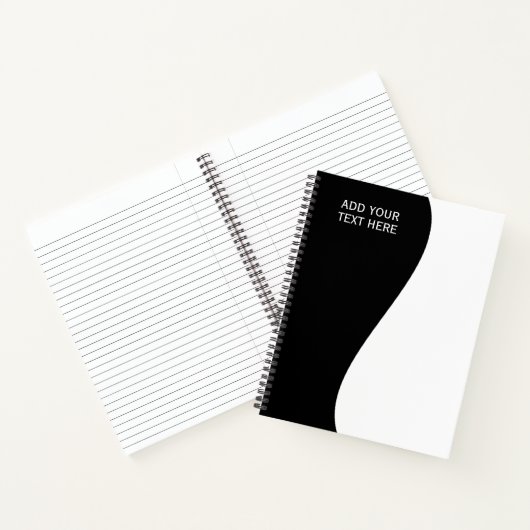 Platte labelrand - golf zwart 1 notitieboek (Binnen)