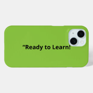 Platte limoengroene achtergrond – schooltextuur iPhone 15 case