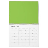 Platte limoengroene achtergrond – schooltextuur kalender (Feb 2027)
